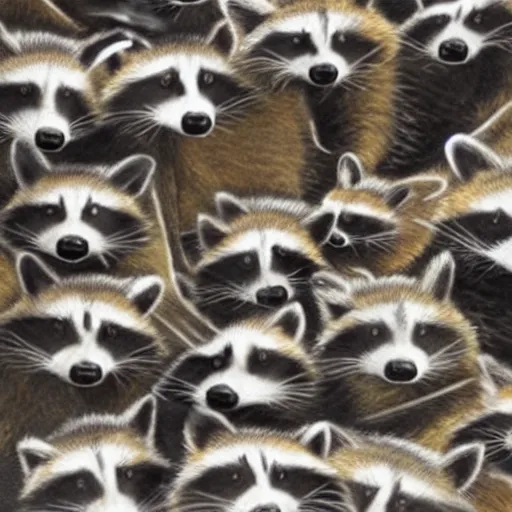 Prompt: Parlament of raccoons
