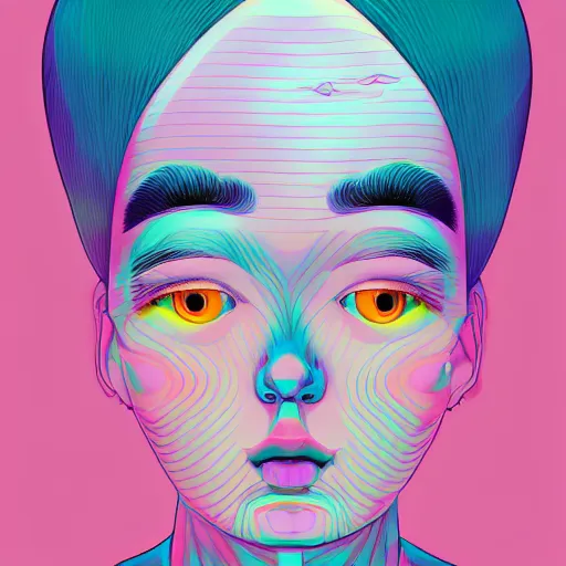 Image similar to portrait of a girl, beeple and james jean, chiho aoshima color scheme