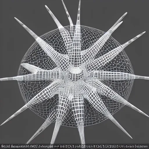 Prompt: radiolaria 3 d model by ernst haeckel, octane render