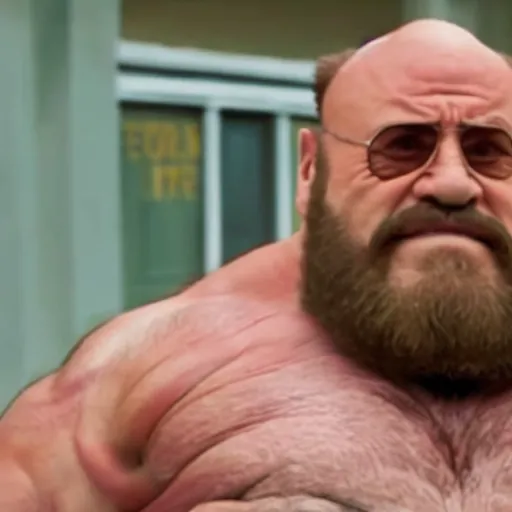 Prompt: movie still of Danny DeVito starring as zangief in the 2026 live action street fighter movie