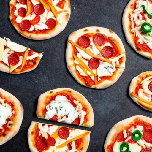 Image similar to pizza with mini pizzas as toppings