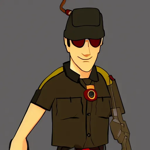 Prompt: scout from team fortress 2 in the style of kazuma kaneko