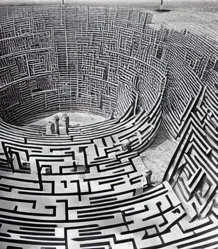 Image similar to a maze photographed by berne becher and hilla becher