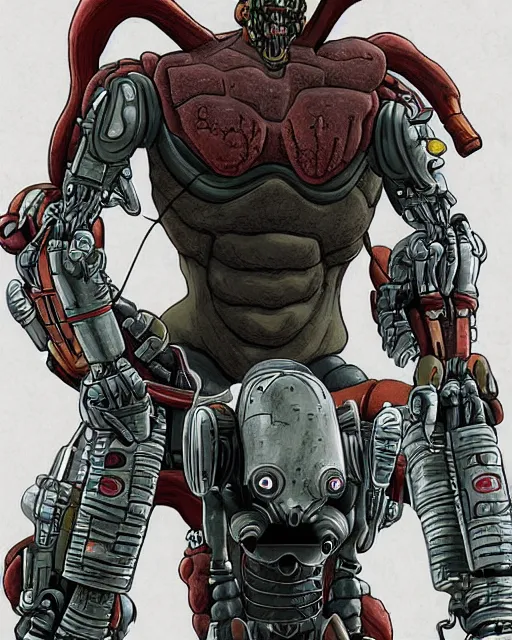 Image similar to a mutant cyborg in the style of anti - art in the style of akira toriyama trending on artstation deviantart pinterest detailed realistic hd 8 k high resolution