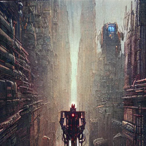 Image similar to robot cyborg wolverine in cyberpunk city, highly detailed beksinski superhero art