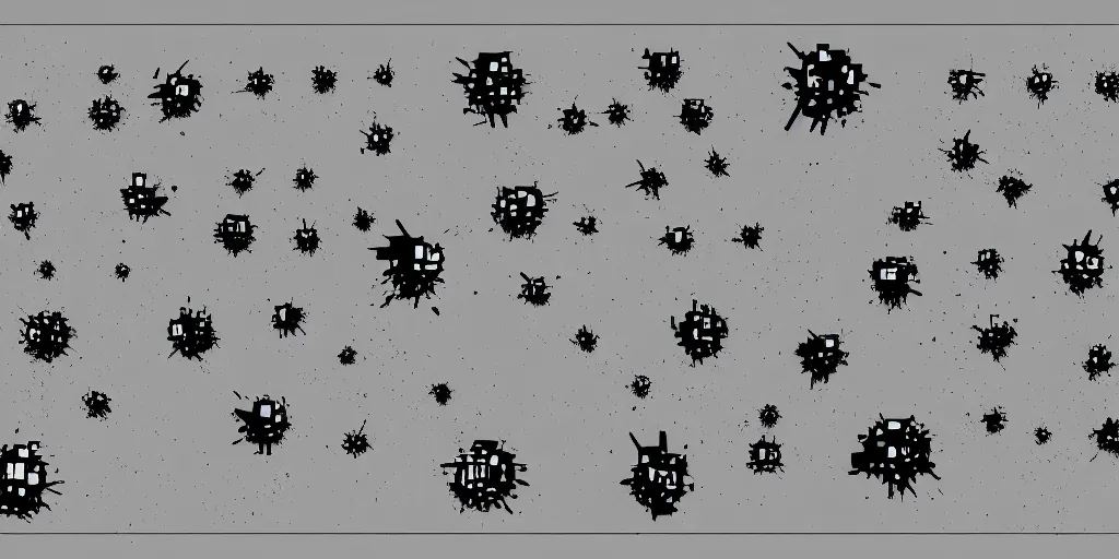 Prompt: reference sheet of explosions on black background, matte painting, 2 d, sprite