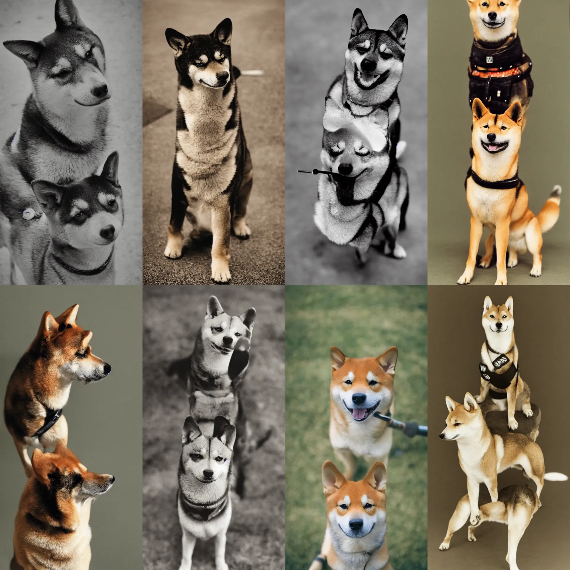 Prompt: a samurai shiba inu, film portrait