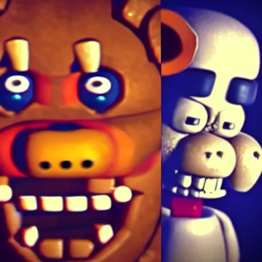 Image similar to the five nights at freddy's movie, jumpscare