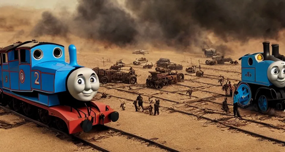 Image similar to Thomas the Tank Engine in MAD MAX: FURY ROAD