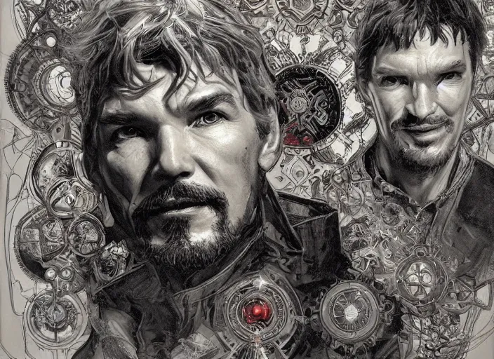 Image similar to a highly detailed radiant portrait of stephen strange, james gurney, james jean