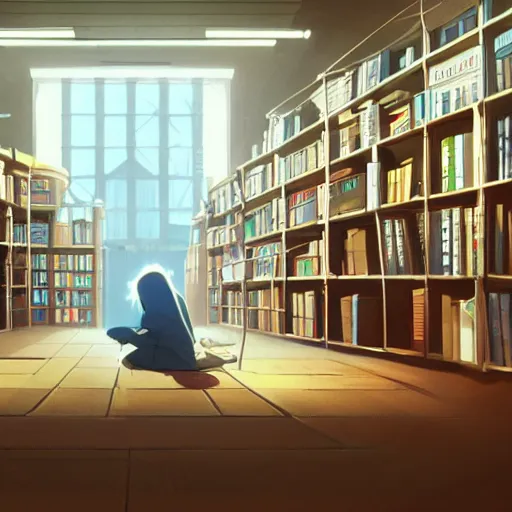 Image similar to inside an empty book store, lush, studio ghibli, sylvain sarrailh, cinematic light, majestic, concept art, volumetric lighting, magic atmospheric, 8 k, wide angle, epic composition, award winning, artstation