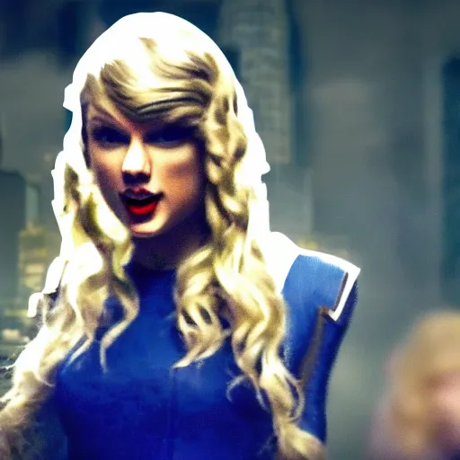 Image similar to taylor swift as gwen in the amazing spiderman, 8 k resolution, cinematic lighting, anatomically correct