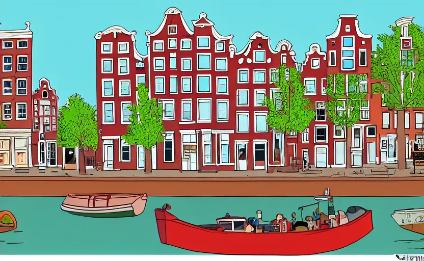 Image similar to Amsterdam in the style of family guy