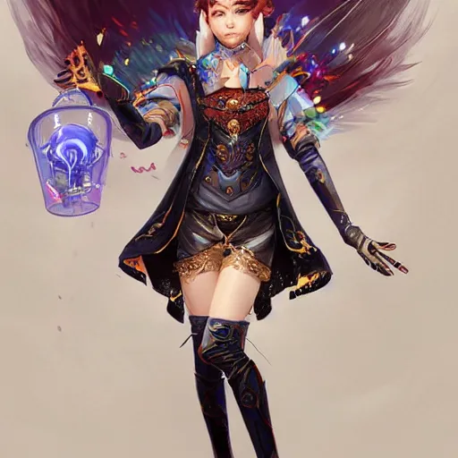 Image similar to A portrait of a cybernetic royal baroque asian gamer magician fox girl. , trending on artstation, digital art, by Stanley Artgerm Lau, WLOP, Rossdraws, James Jean, Andrei Riabovitchev, Marc Simonetti, Yoshitaka Amano