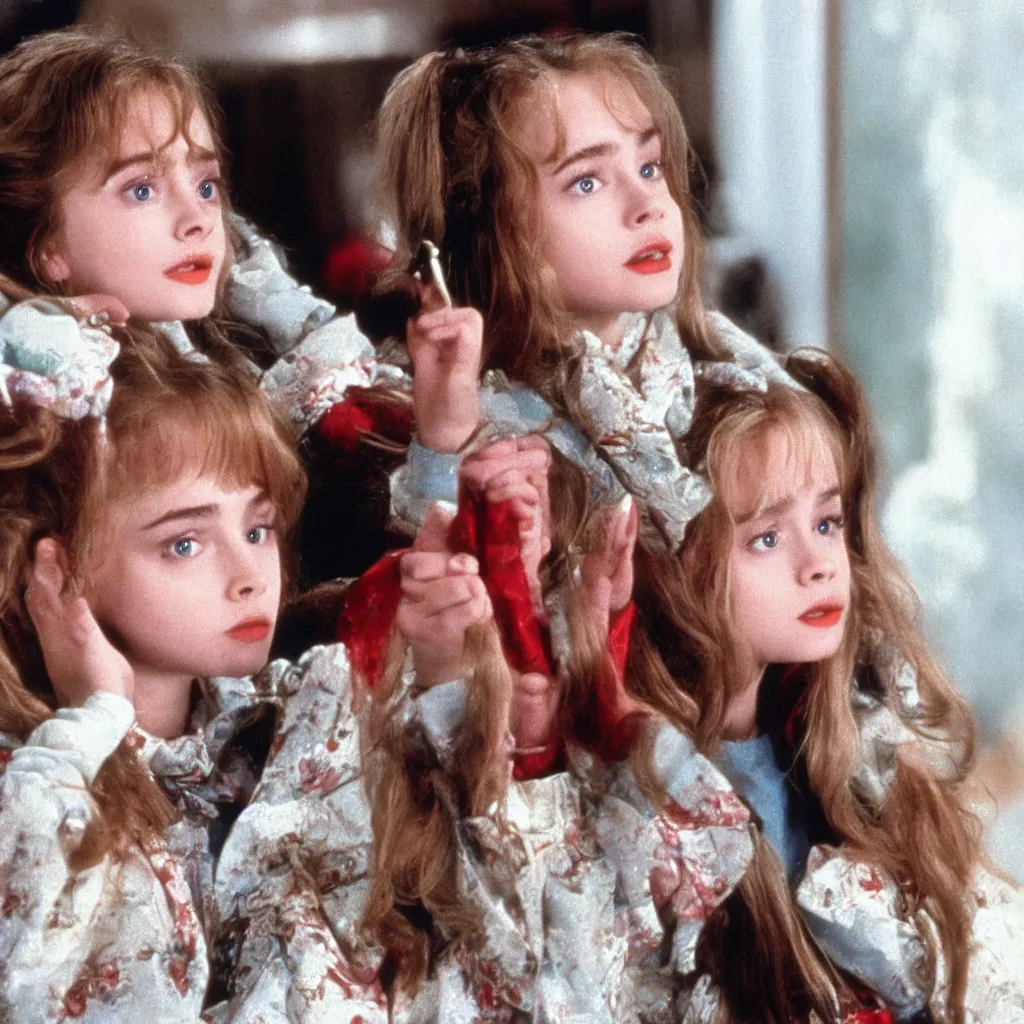 Prompt: sabrina carpenter in home alone ( 1 9 9 0 )