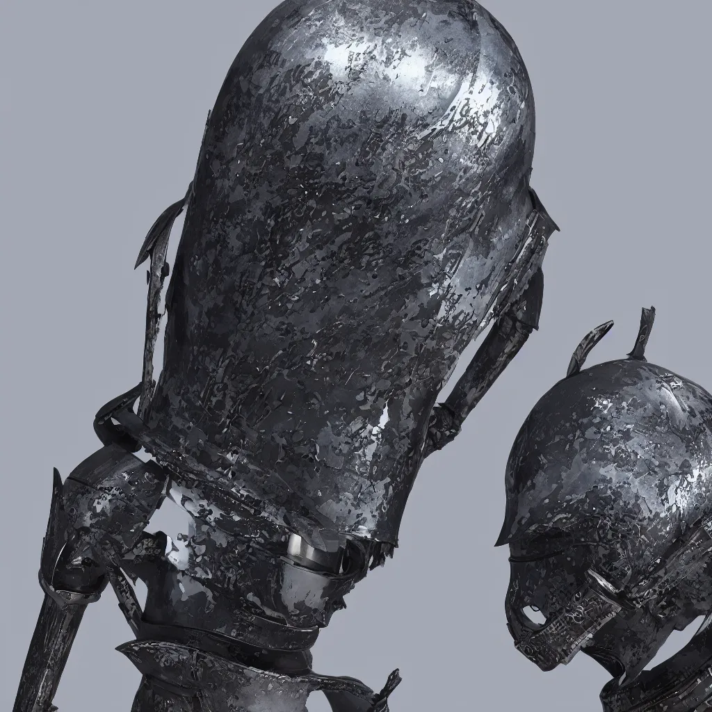 Image similar to grimdark tsutomu nihei medieval helmet, unreal engine, 8 k, ultra realistic, ultra detail