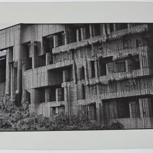 Image similar to a three color screen print of a photographic view of an anthropological conceptual object, brutalism, anthropomorphic, fujifilm,