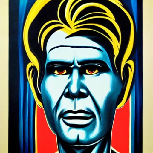 Prompt: bogdanoff portrait, soviet propaganda art style, vivid colors