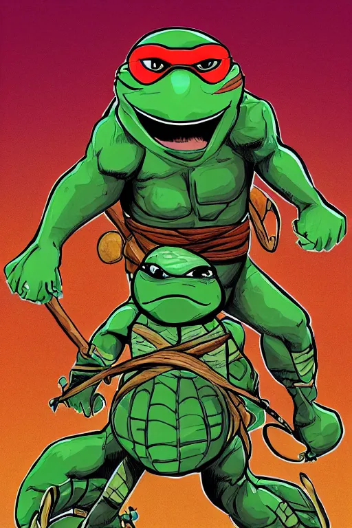 Image similar to detailed illustration of a ninja turtle, by mico suayan, full body