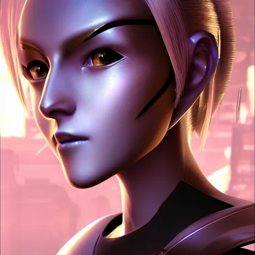 Image similar to portrait of female android by Tetsuya Nomura, 4k