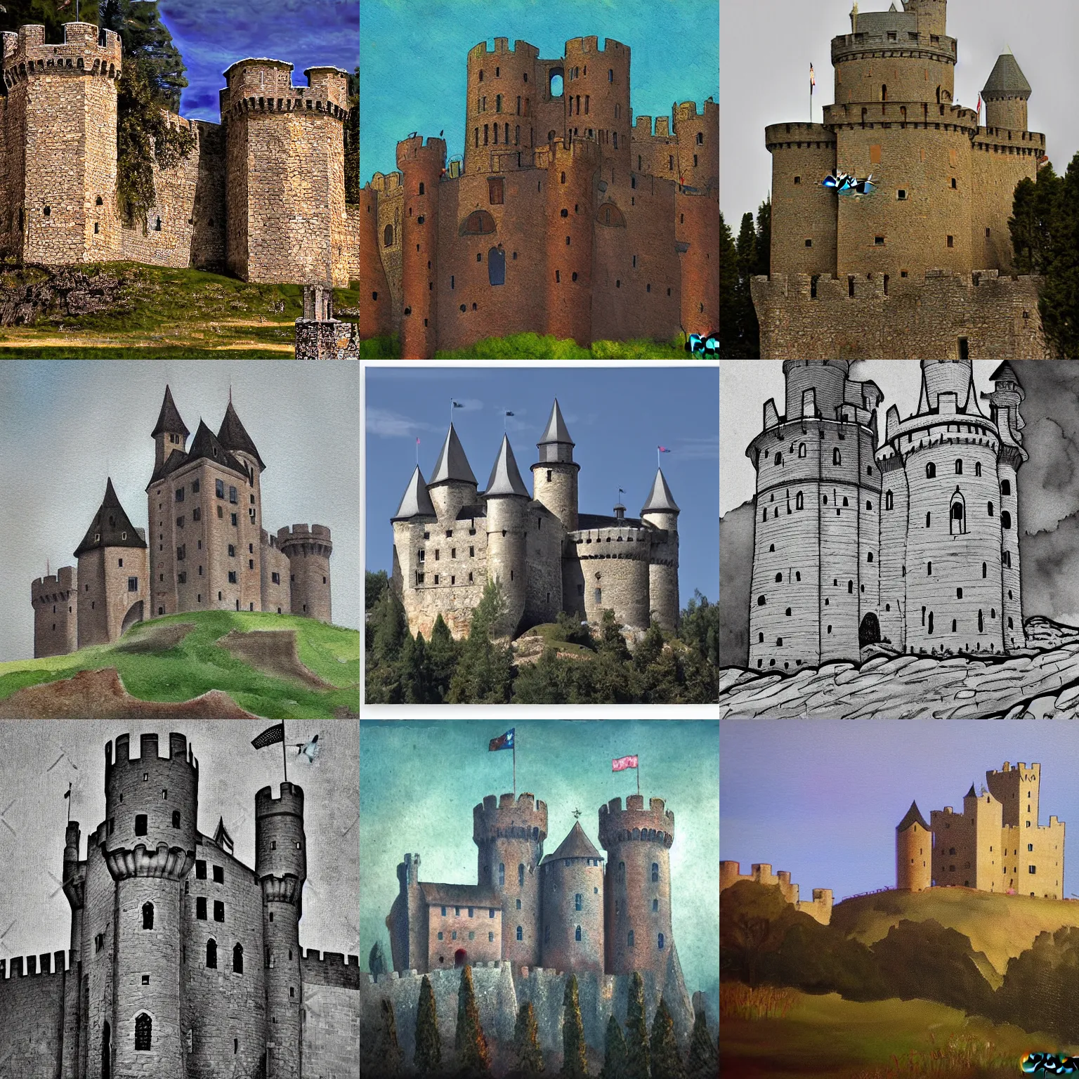 Prompt: medieval castle, by maggie laubser