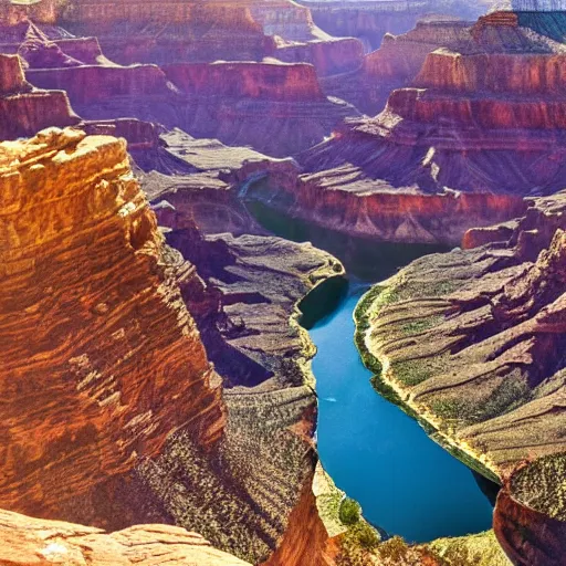 Image similar to holographic iridescent Grand Canyon cinematic