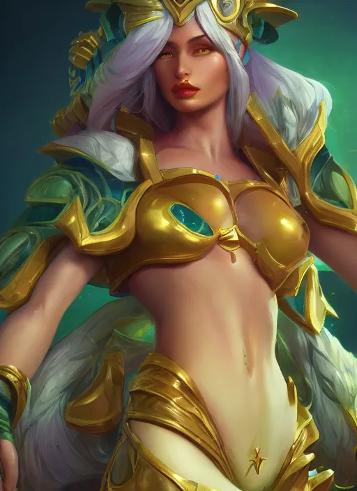 Image similar to qiyana, from league of legends, au naturel, hyper detailed, digital art, trending in artstation, cinematic lighting, studio quality, smooth render, unreal engine 5 rendered, octane rendered, art style by klimt and nixeu and ian sprigger and wlop and krenz cushart