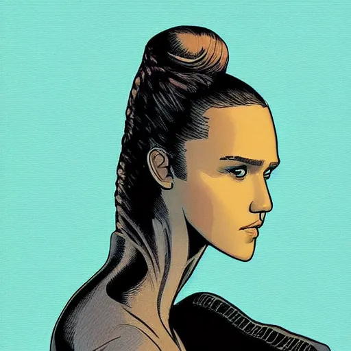 Image similar to “ jessica alba retro minimalist portrait by jean giraud, moebius starwatcher comic, 8 k ”