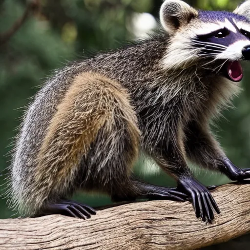 Prompt: photo of a raccoon playing the guitar