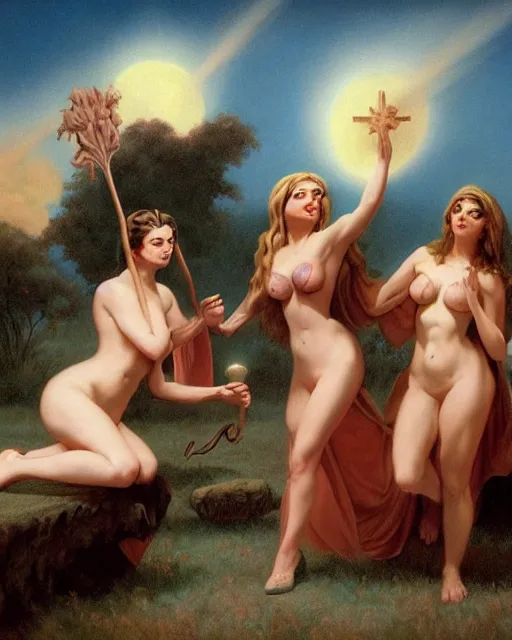 Prompt: Witches Going To Their Sabbath by Luis Ricardo Falero