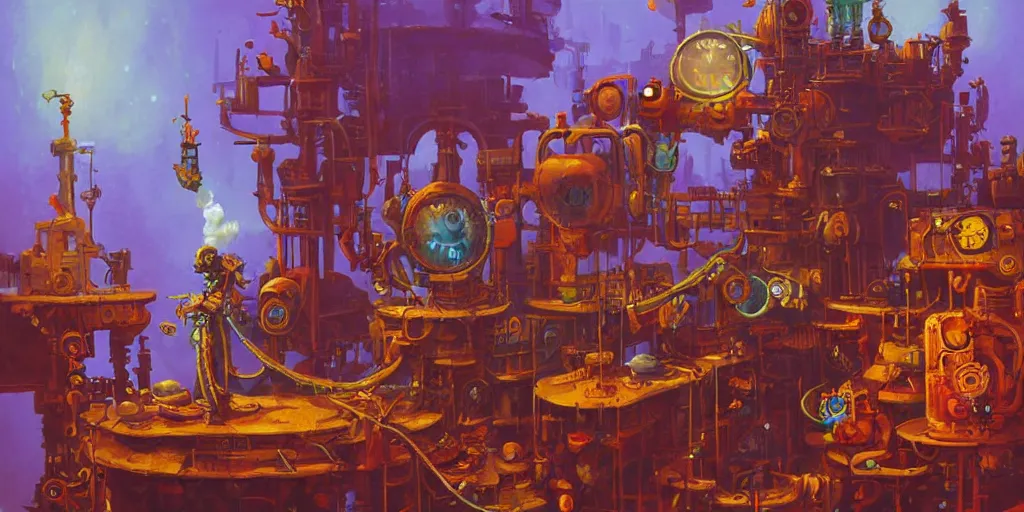 Prompt: A rat engineer with steampunk goggles is building a steam machine, art by PAUL LEHR