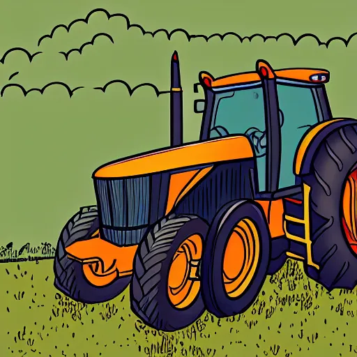 Prompt: illustration of tractor