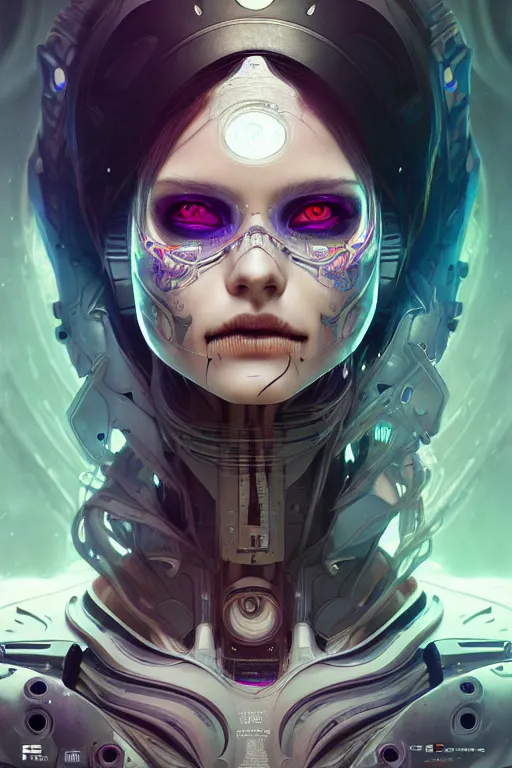 Prompt: portrait of ultra detailed female android, scifi, fantasy, octane render, dia de los muertos, intricate concept art, beautiful eyes, triadic color scheme, art by artgerm and kuciara and greg rutkowski and alphonse mucha and loish and wlop