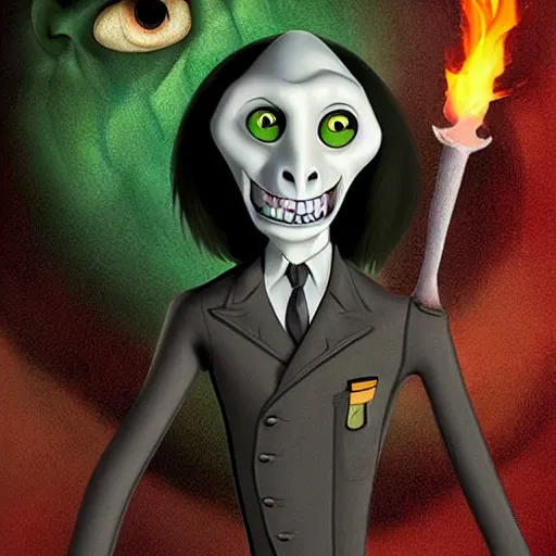 Image similar to mort of madagascar fame in the image of voldemort