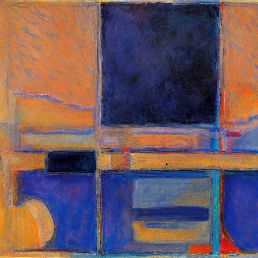 Prompt: Liminal space in outer space by Richard Diebenkorn