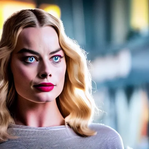 Prompt: Margot Robbie in the movie CATS, movie scene, XF IQ4, 150MP, 50mm, F1.4, ISO 200, 1/160s, natural light