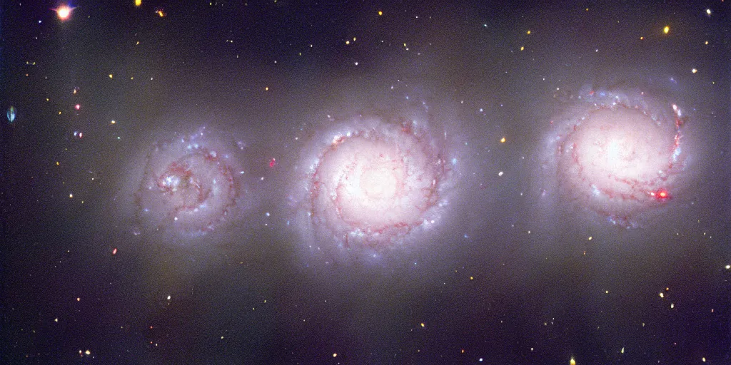 Prompt: view of the one spiral galaxy, deep space, dark space, kodak gold 2 0 0, megapixel