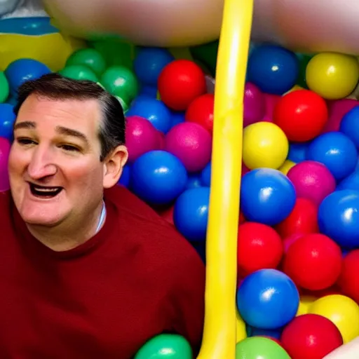 Image similar to Ted Cruz stuck inside a ball pit