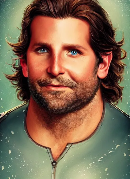 Prompt: a handsome charming portrait of obese bradley cooper as obese aquaman, digital art by eugene de blaas and ross tran, vibrant color scheme, intricately detailed, in the style of romanticism, cinematic, artstation, greg rutkowski