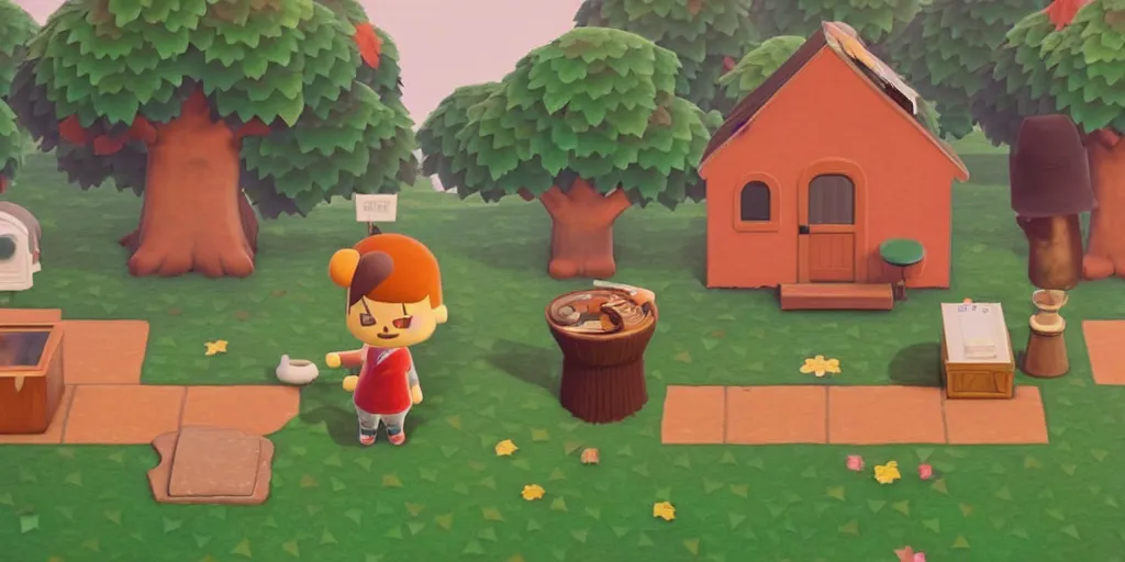 Prompt: a still from Wes Anderson's Animal Crossing, stop motion