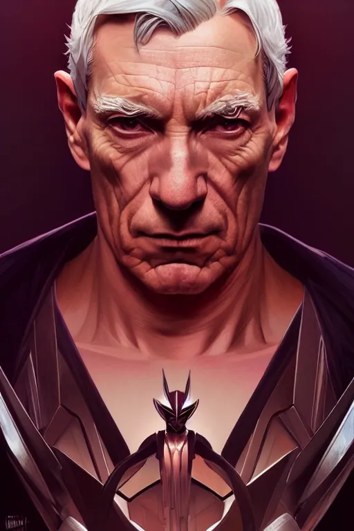 Image similar to a portrait of magneto, fantasy, sharp focus, intricate, elegant, digital painting, artstation, matte, highly detailed, concept art, illustration, ambient lighting, art by ilya kuvshinov, artgerm, alphonse mucha, and greg rutkowski