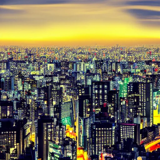 Image similar to tokyo night, cityscape, cinematic