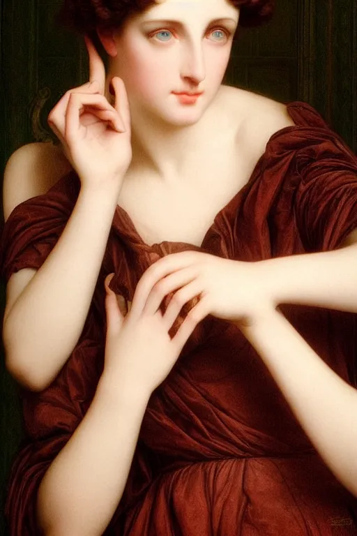 Prompt: parlour girl by vittorio reggianini, dark lighting, perfectly detailed eyes, beautiful hands, pale skin, clear face