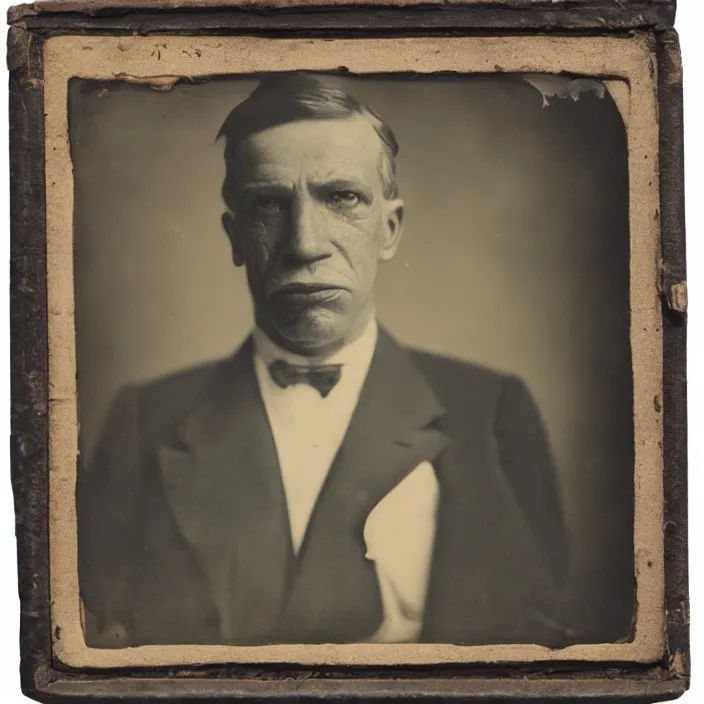 Prompt: facial portrait of donald duck, 1 9 2 1, ambrotype, by george s. cook, award winning