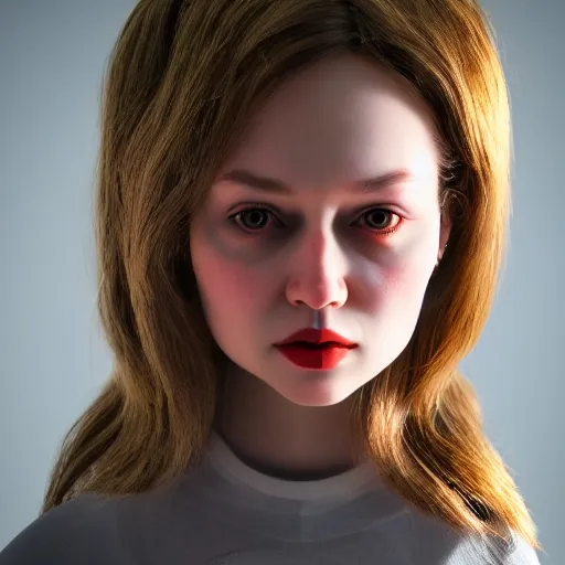 Image similar to portrait of human sized doll with ugly face, unreal engine 5, 8k, photography