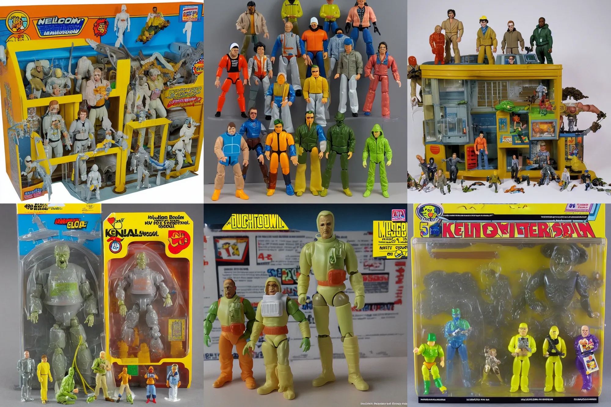 Prompt: nuclear meltdown playset as 1980's Kenner style action figures, 5 points of articulation, full body, 4k, highly detailed. look at all that detail!