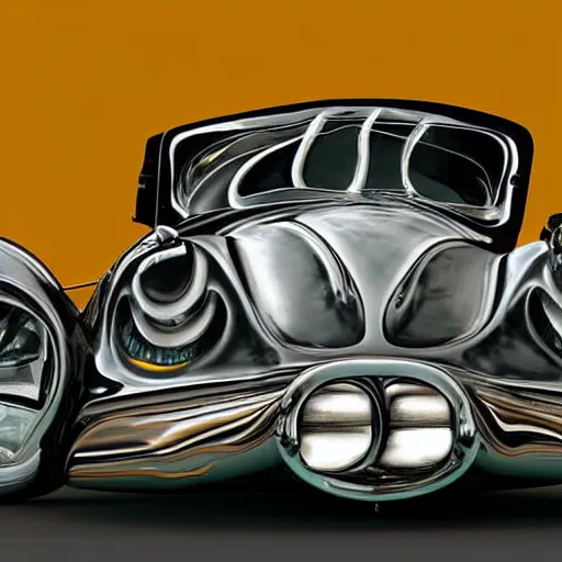 Image similar to automobile inspired by salvador dali,