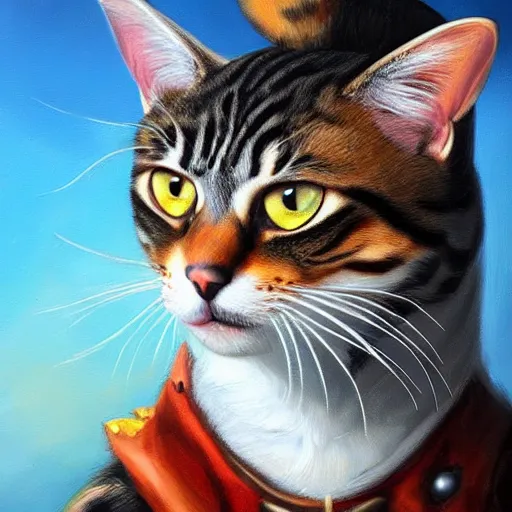 Prompt: Portrait of a Cat as a Pirate, photo, highly detailed oil painting, photorealistic, highly detailed, digital painting, artstation, concept art, smooth, sharp focus, illustration, art by John Baeder