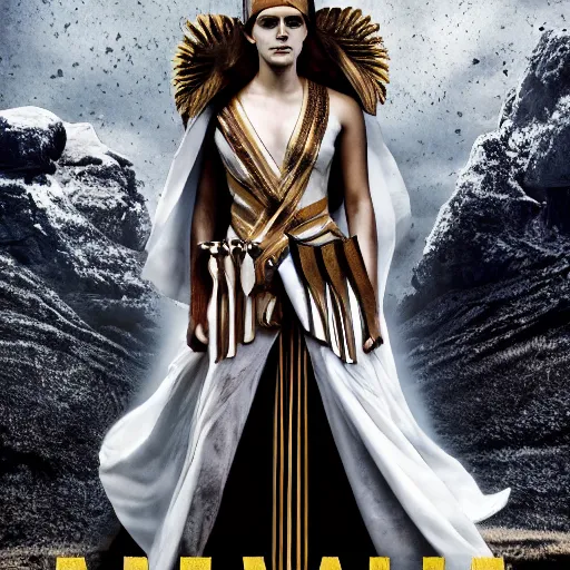 Image similar to emma watson as king leonid from the 3 0 0 spartans, movie poster. symmetry, awesome exposition, very detailed, highly accurate, professional lighting diffracted lightrays, 8 k, sense of awe