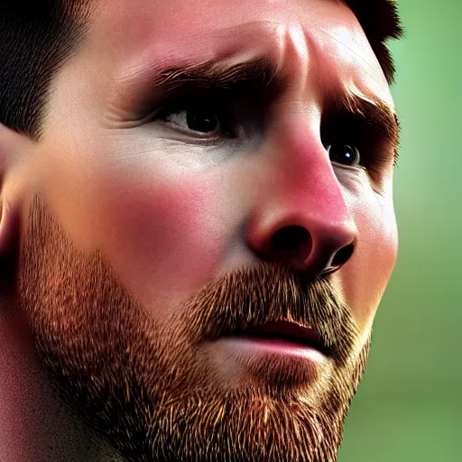 Image similar to Messi profile photo, close up, detailed, 4k, realistic textures